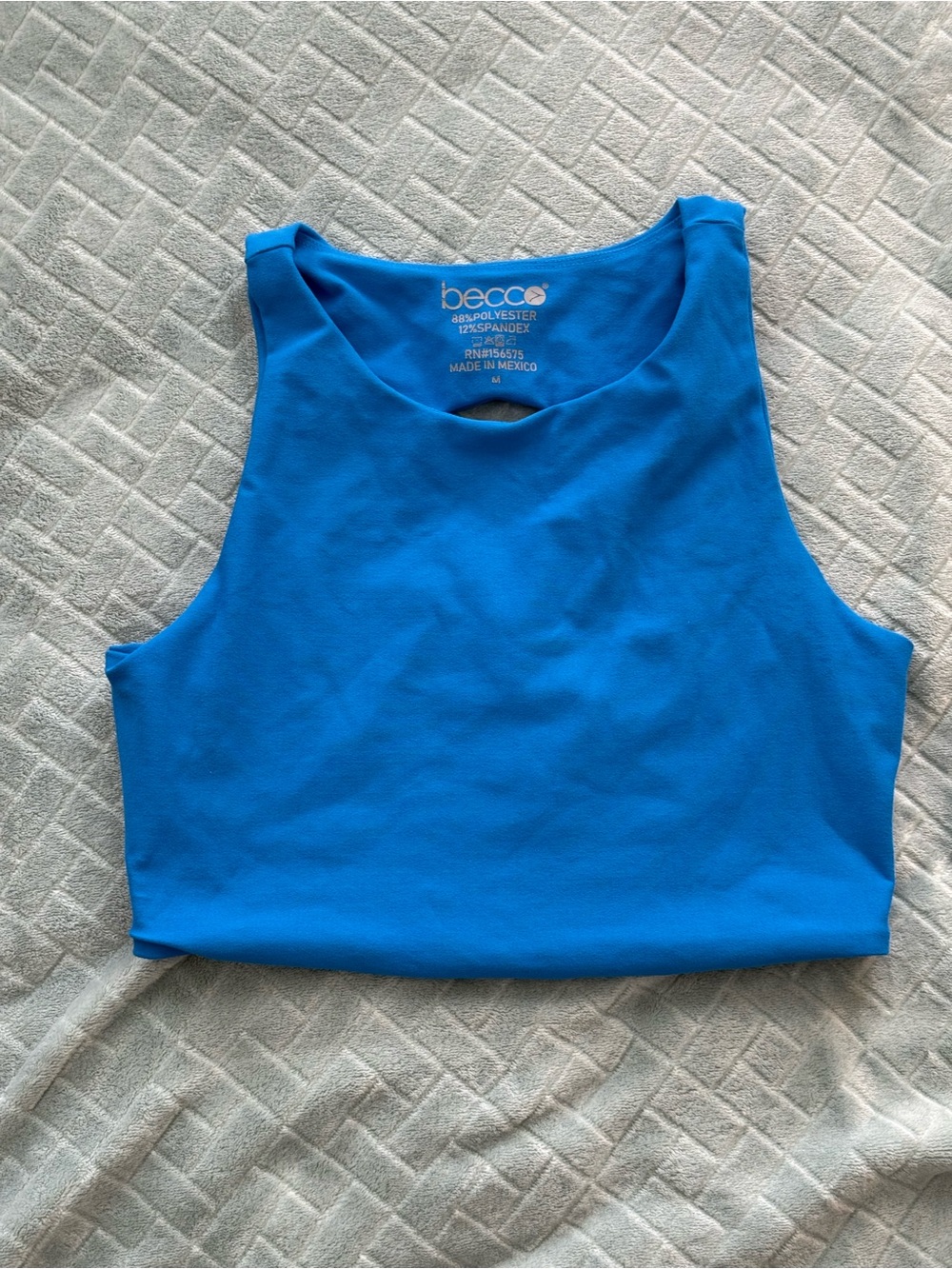 BECCA Electric Blue High-Neck Crop Top